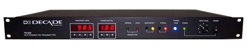 decade fm850 1.8w stereo fm transmitter with ground plane antenna